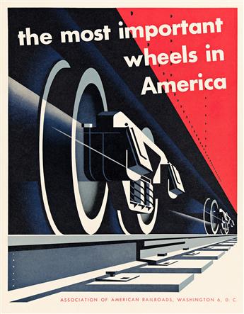 JOSEPH BINDER (1898-1972) & ANONYMOUS. [ASSOCIATION OF AMERICAN RAILROADS]. Group of 4 posters. Circa 1940s-1952. Sizes vary, each appr